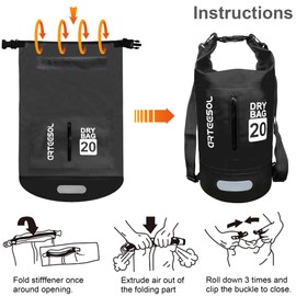 Blackace arteesol Blackace arteesol Waterproof Dry Bag 5L 10L 20L 30L 20L 20L 30L Waterproof Bag with Long Adjustable Handle for Kayaking Boat Excursion Canoe/Fishing/Rafting/Swimming/Snowboarding