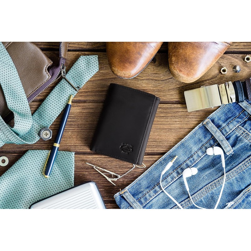 Stealth Mode - Cartera de Cuero Triple Para Hombre con