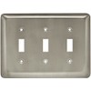 Brainerd 64380 Stamped Steel Round Triple Toggle Switch Wall Plate