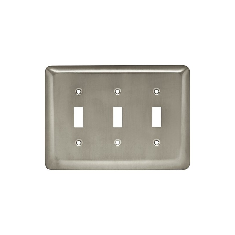 Brainerd 64380 Stamped Steel Round Triple Toggle Switch Wall Plate