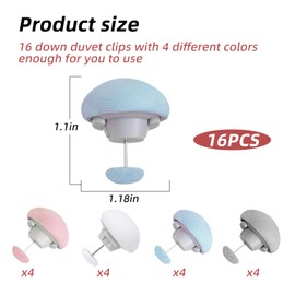 KAYEF Duvet Holder, 16 Pieces Duvet Holder 4 Colours, Duvet Clips, Duvet Cover Clips, Duvet Holder Clips, Organise Messy Sheets, Curtains, Clothes