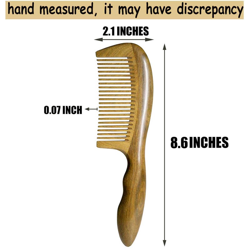 Grehge Wooden Comb with Handle Wood Comb for Women Hair
