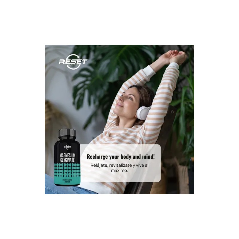 Reset Nutrition Glicinato De Magnesio 400mg Estrés 240cáp