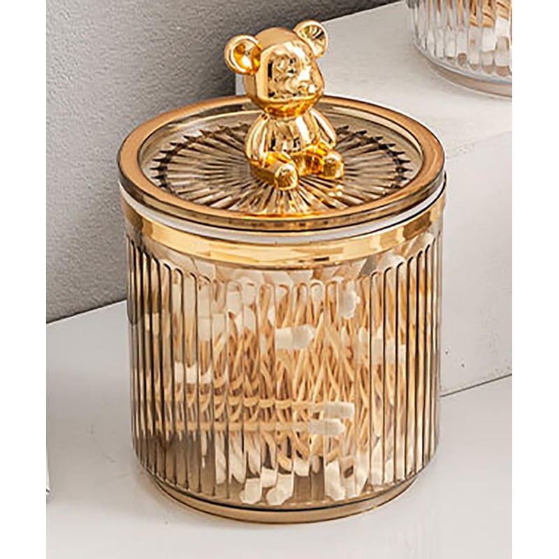 narunaru Cute Acrylic Trinket Box, Cotton, Toothpick, Interior Decoration, Lid