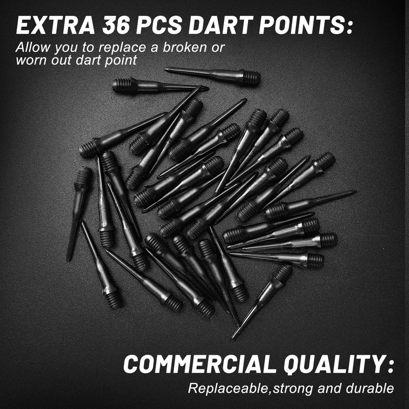 Accmor 12 Pcs Darts Plastic Tip, Soft Tip Darts Set,