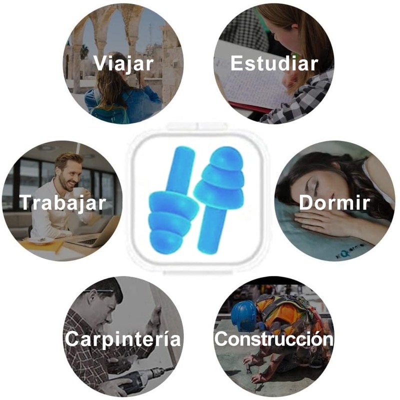 12 Pares De Tapones De Silicona Con Cuerda, Reutilizables Para