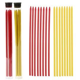 16PCS Deep Hole Pencil Replacement Lead, 2.8mm Tracer Leads Refill Carpenters Pencils Deep Hole, Solid Mechanical Pencil Leads for Woodworking Scriber Marking Architect Drawing, 8 X Red, 8 X Yellow
