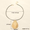Dtexhif Gold Leaf Pendant in Rubber Cord Necklace Big Leaf