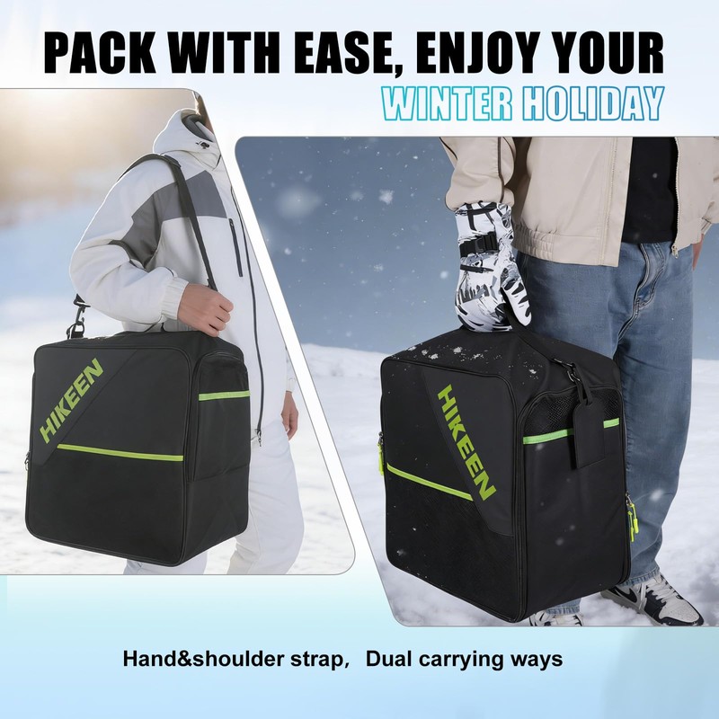 Hikeen Ski Boot Bag, 40L Breathable Padded Snowboard Boot Bag