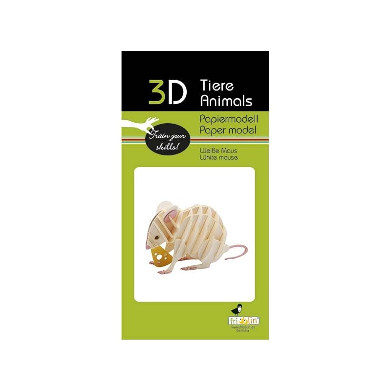 Fridolin 3D Paper Model White Mouse