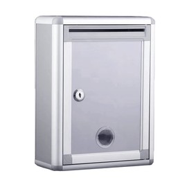 Box with Lock, Donation Box, Entry Box, Ballot Box, Mailing Box, Questionnaire Box, Multi-purpose, Aluminum Bock, Silver White