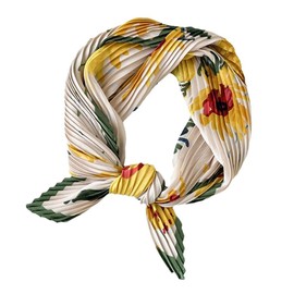 Women Fashion Pleated Chiffon scarf Neckerchief Headscarf (sunflower)