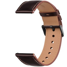 Leather Strap for Garmin Venu 2 Strap/Venu 3 Stra p/Vivoactive 4/Forerunner 255 Stra p,265 Stra p,Legacy Hero Stra p,22mm Width Adjustable Soft Leather Quick Release Band for 255/265 Music (Coffee)