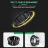 EASYEAH 2-3/8"(60mm) Opened Black Snap-in Knockout Insulating Bushing, Plastic Cable