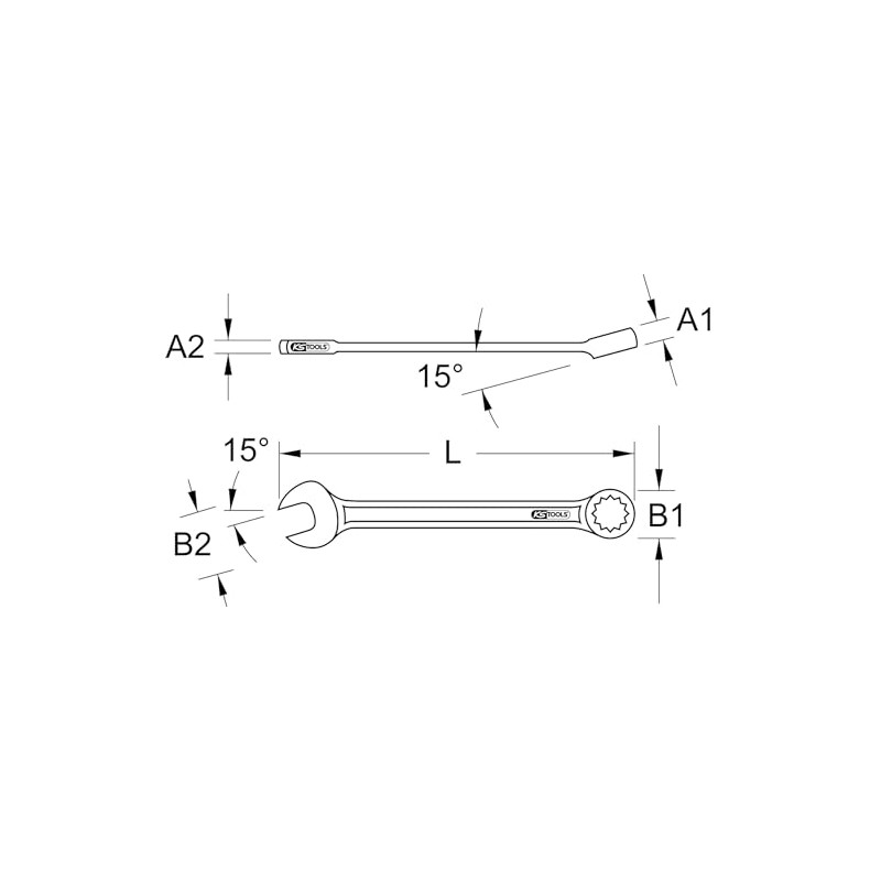KS Tools 519.0653 CHROMEplus Combination spanner, extra long, 13mm
