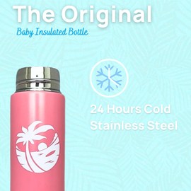 Waiu Insulated Stainless Steel Baby Bottle BPA-Free | Keeps Drinks Hot for 8 Hours, Cold for 24 Hours | 4 oz. (Pink)