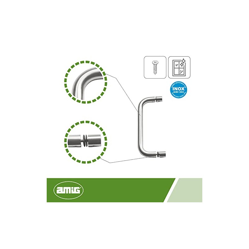 Amig - Handle with Rosette for Mod.7 Stainless Steel 18/8