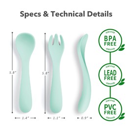 BESO VIDA Silicone Baby Utensils Set - Safe and Easy-to-Use Baby Spoons and Forks for 6-12 Months, Perfect Toddler Utensils for 1 Year Old, BPA-Free Baby Eating Utensils (Lemon Yellow)