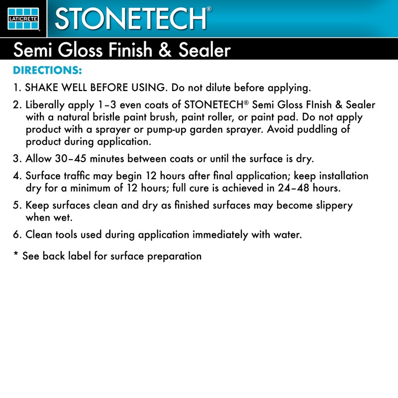 STONETECH Semi Gloss Finish & Sealer, 1 Quart/32OZ (946ML) Bottle