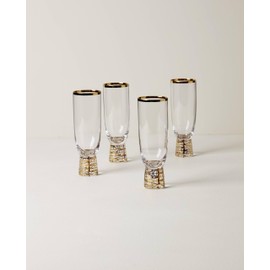Lenox Tuscany Classics Gold Frost Flutes, Set of 4, 4 Count, Clear
