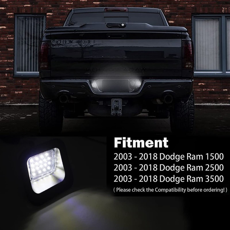 NFSpeeding License Plate Lights Fits for 2003-2018 RAM 1500 2500