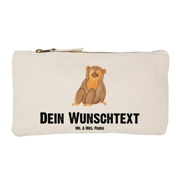 Mr. & Mrs. Panda Monkey Make-Up Bag, White Personalised, Hand