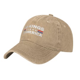No Kings in America Hat for Men Funny Dad Hats Funny Birthday Gifts for Men Natural