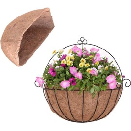 TINGMEI Half Round Coco Liner, Coco Liner for Hanging Basket Wall Flower Basket, Coconut Fiber Planter Liners for Garden Planter Flowers Pots (12 Inch(30CM))