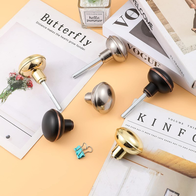 newliplace 2 Pack Intieror Gold Door Knob Set with Spindle,