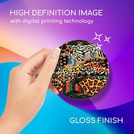 1 x Round Coaster - African Fabric Tribe Africa Cork Backed MDF Glossy Tea Coffee Accessory #2784