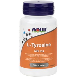 NOW L-Tyrosine 500mg, Free Form, 60 Capsules