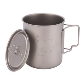 750ml Outdoor Titanium Water Mugs With Folding Handles Portable Camping Titanium Water Cup