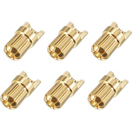 uxcell 6Pcs 65Mm Male Banana Plugs Copper Connectors For Rc Car Helicopter Truck