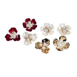 xuanhang 7Pcs Set Bling Flower Shoe Charms Jewelry for Women,Girly Golden CZ Luxury Floral Pearl Flower Shoe Decorations Accessories Jewels For Women,Bling Gold Clog Charms for Clog Shoes