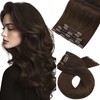 Moresoo Clip-In Real Hair Extensions, Dark Brown, 45 cm, 5