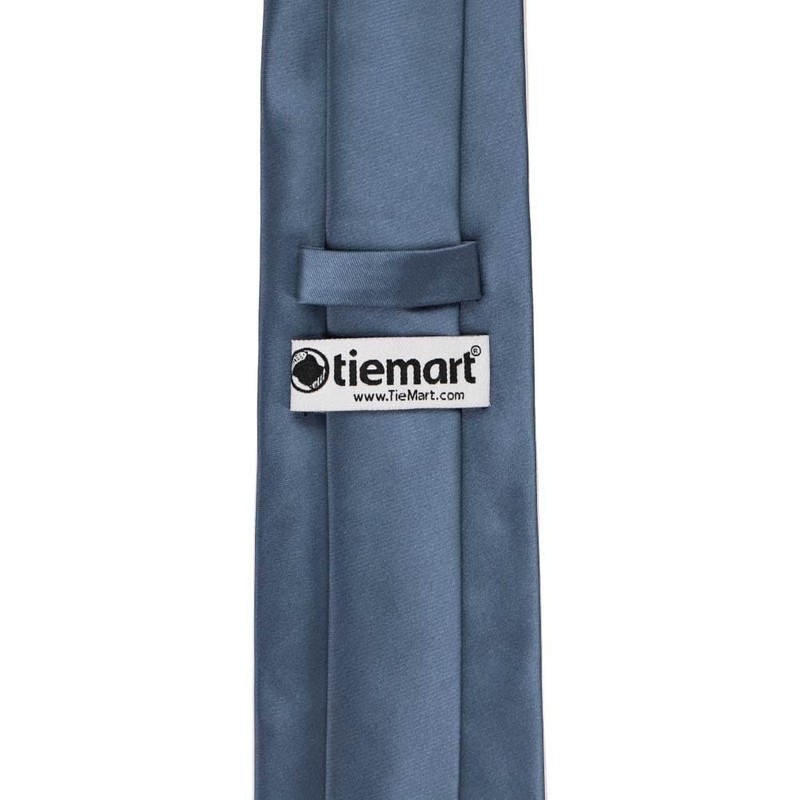 tiemart Premium Solid Color Necktie (Dusty Blue)
