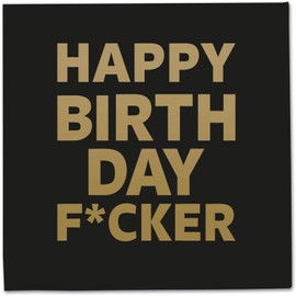 Folat 65302 Happy Birthday Fcker Servietten, Schwarz