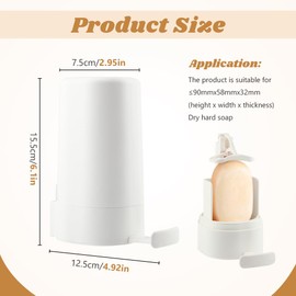 Soap Grinder for Bar Soap,Waterproo-f Bar Soaps Dispenser,Wall-Mounted Soap Grinding Box, Easy to Install & No Drilling for Bathroom, Kitchen, Hotel