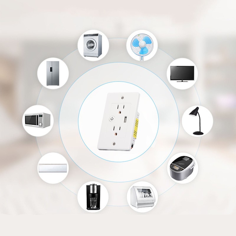 Smart Wall Outlet USB Voice Control Multifunctional WiFi Wall Socket