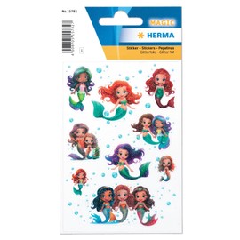 HERMA Mermaid Stickers, Girls Glitter Stickers for Children and Toddlers, Children's Sticker with Mermaid Motif for Sticker Album Scrapbook Photo Album Gift Birthday Decoration Letters Crafts