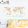 BuerHomie Children's Room Wall Sticker World Map and Animals Wall