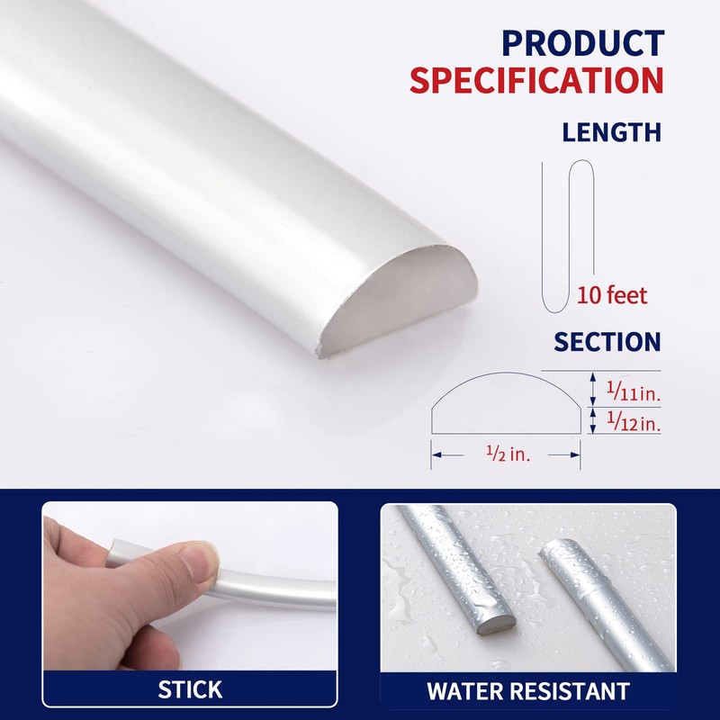 Art3dwallpanels 10 Ft Peel and Stick Trim for Backsplash Tile