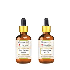 Greenwood Essential Pure Cashew Nut Oil (Anacardium occidentale) with Two Glass Droppers (Pack of Two) 15ml X 2 (1 oz)