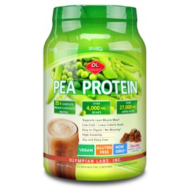 Olympian Labs Plant Based Pea Protein Powder, Chocolate - 25g of Protein, Vegan, Low Net Carbs, Gluten Free, Lactose Free, No Sugar Added, Soy Free, Kosher, Non-GMO, 2 Pound Pea Protein