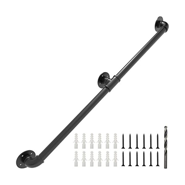 PNBO Wall Handrail 7FT/210CM,Industrial Staircase Railing 1.25 Inch Tube Diameter,