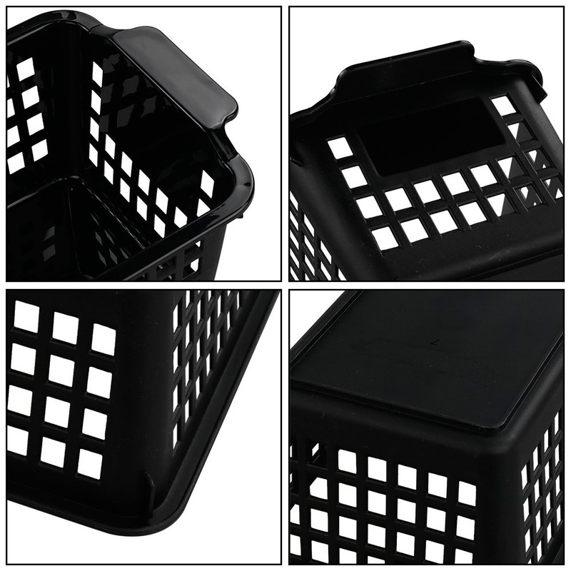 Begale Black Small Plastic Storage Baskets, 11.6"L x 5"W x