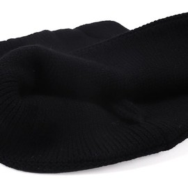 Cat Ear Beanie for Women Autumn Winter Knit Cuff Beanie Hip Hop Beanie Hat Cat Crochet Ski Cap Black