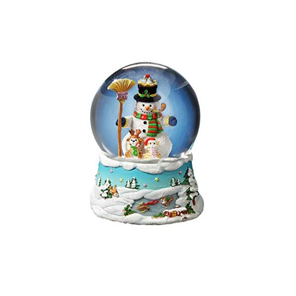 The San Francisco Music Box Gary Patterson Happy Holidays Snowman Snow Globe