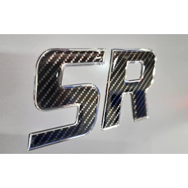 Domed 3D Boat Registration Numbers and Letters Sport Series Carbon Fiber/Chrome,16 PCS