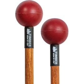 Timber Drum Company Keyboard Vibraphone Timber Co. Extra Soft Rubber Percussion Mallets for Steel Tongue Drum, Marimba, Cymbal Swells, Small Gongs –– Birch Wood Handles 15.25" (T6ES)